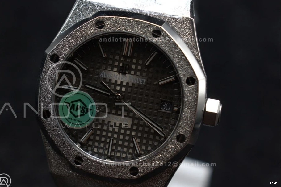 Royal SA3120 SS Oak 37mm Edition on APSF 1:1 Dial Clone Grey Frosted 15454 Best Bracelet SS Textured Super 0516